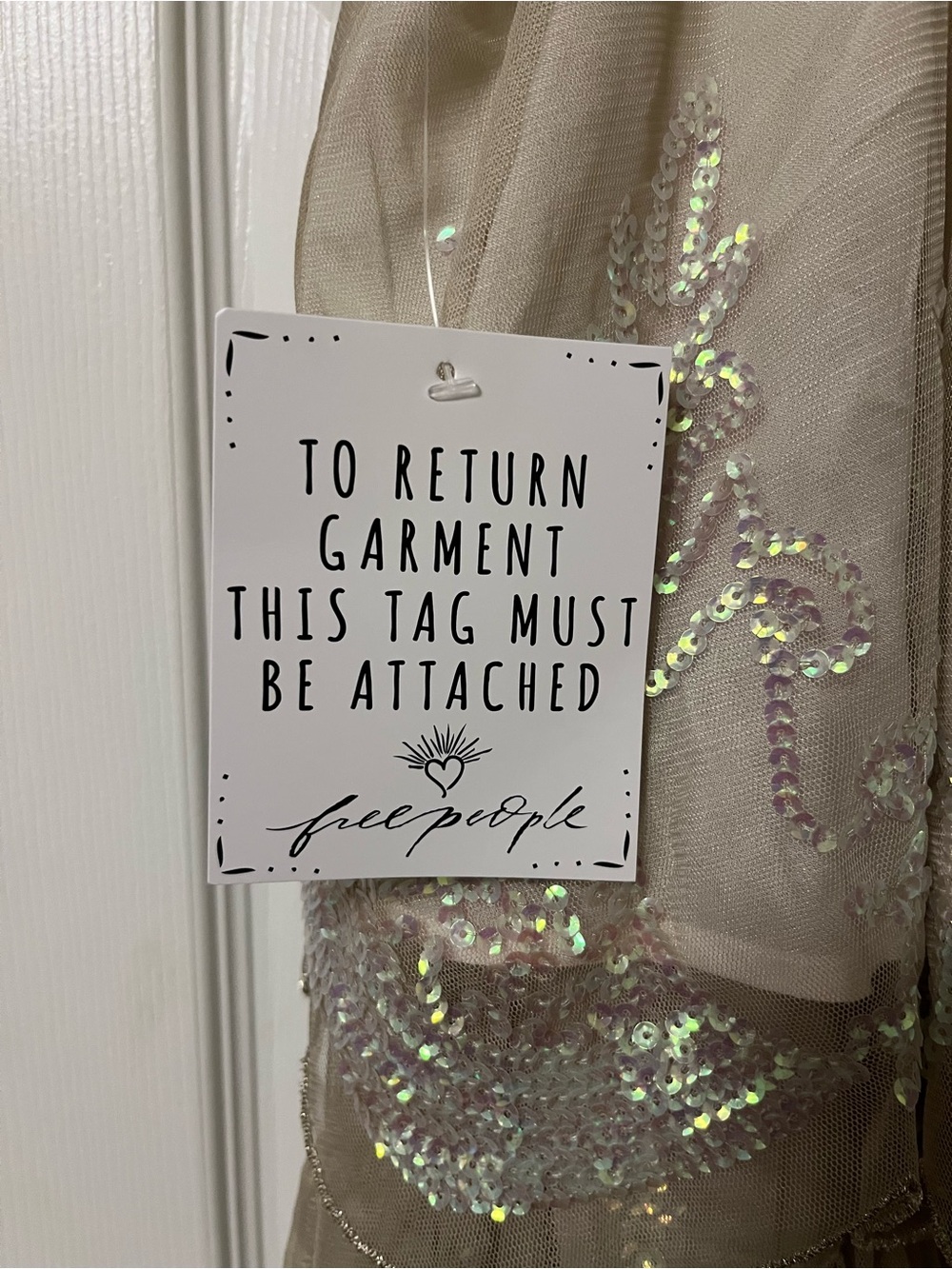 Free People Beige Sequin Embellished Two-Piece Skirt Set - Picture 10 of 10
